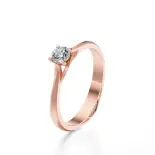 Pierścionek z różowego złota z diamentami